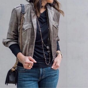 Cabi Sunday topper jacket in platinum #3377 size medium